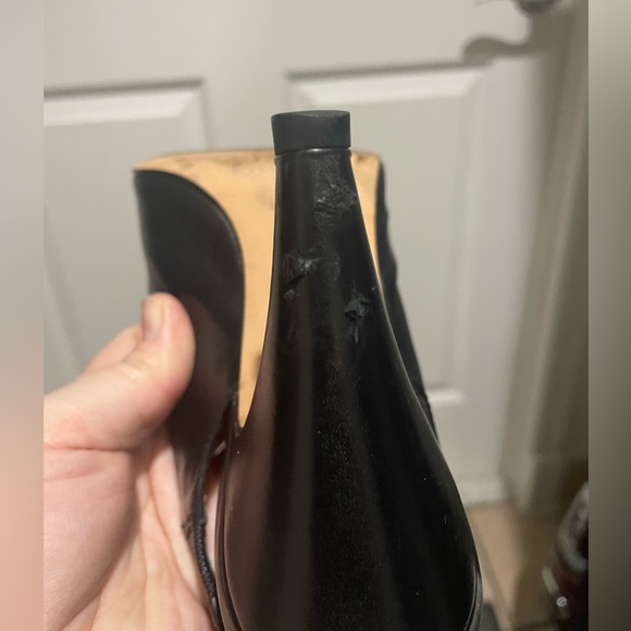 Banana Republic black leather open toe heels - Picture 5 of 7